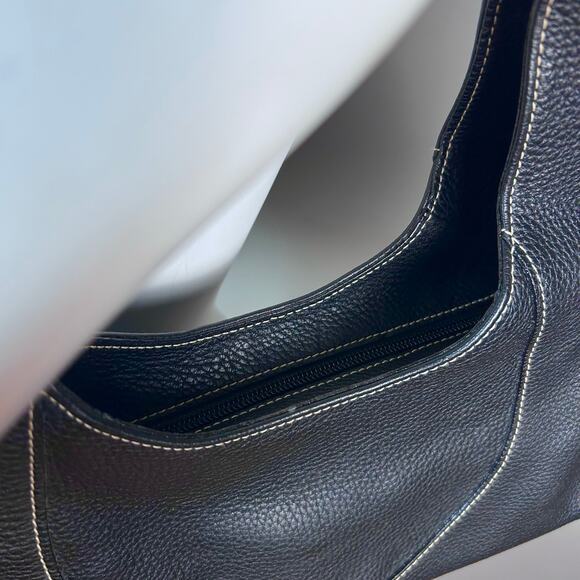 FURLA shoulder bag black baguette short top handle chrome hardware Lutetia‎ NWT - Picture 11 of 13